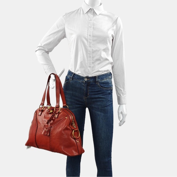 Yves Saint Laurent MUSE LEATHER SHOULDER BAG – BRICK RED - Picture 10 of 10